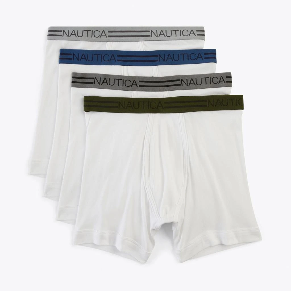 商品Nautica|Nautica Mens Cotton Boxer Briefs, 4-Pack,价格¥159,第1张图片