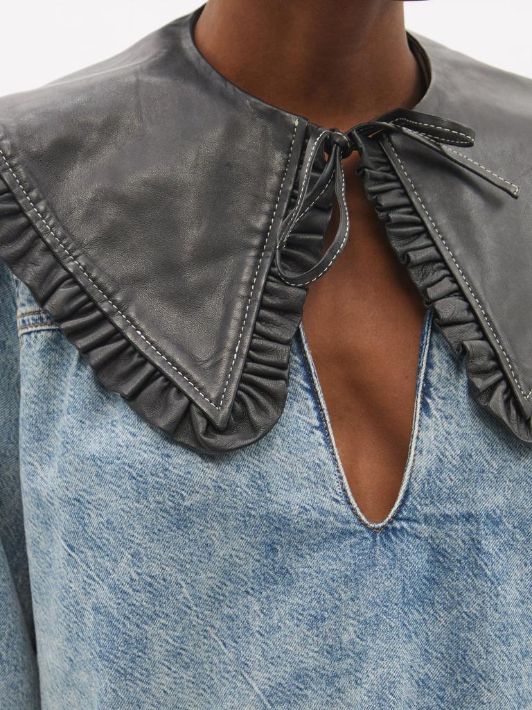 商品Ganni|Ruffled leather collar,价格¥537,第5张图片详细描述