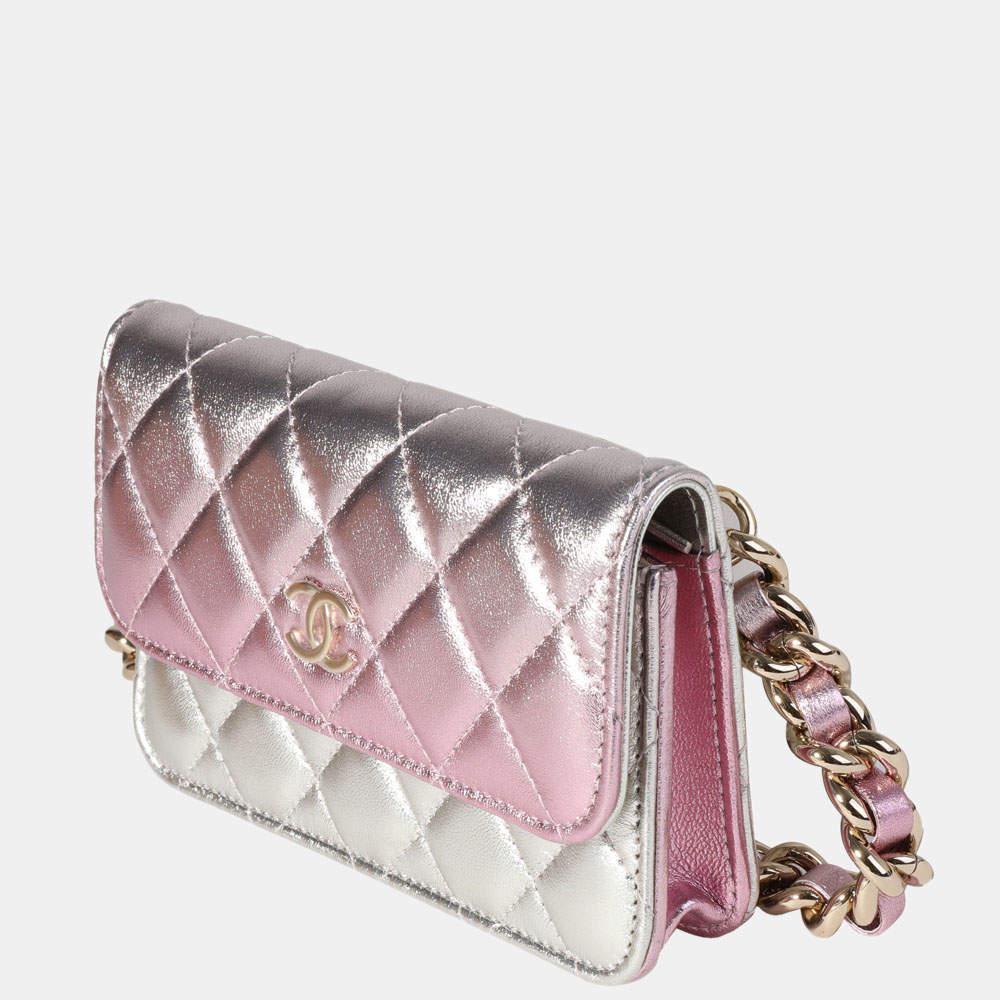 商品[二手商品] Chanel|Chanel Iridescent Quilted Lambskin Leather Coco Punk Flap WOC Bag,价格¥31273,第4张图片详细描述