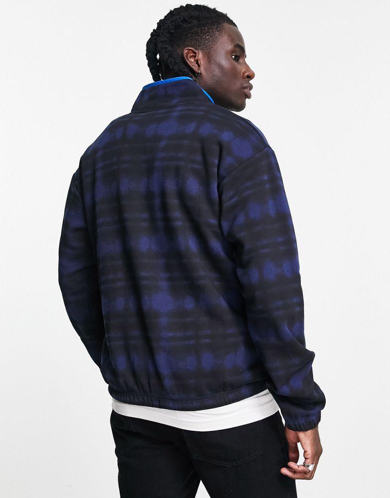 Fila half zip fleece in black & blue商品第2张图片规格展示