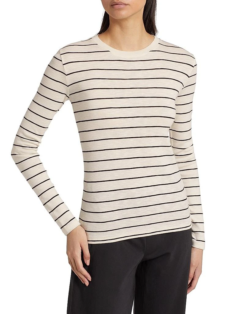 商品Vince|Striped Cotton-Blend Crewneck Long-Sleeve T-Shirt,价格¥1083,第4张图片详细描述