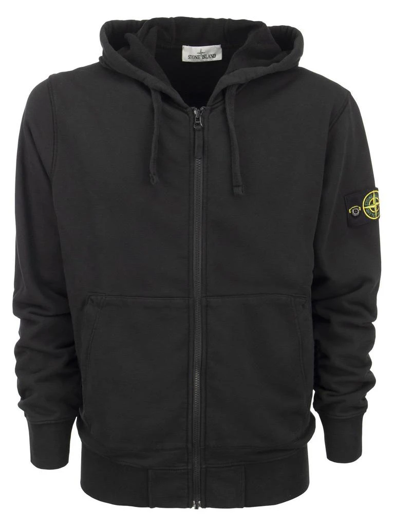 商品Stone Island|Stone Island Logo Patch Zipped Drawstring Hoodie,价格¥2034,第1张图片