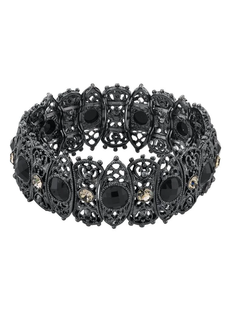 商品1928 Jewelry|Black Diamond Stretch Bracelet,价格¥363,第1张图片