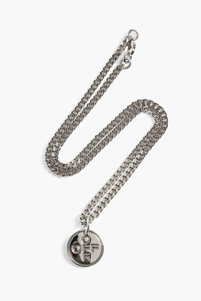 商品Off-White|Off Cross silver-tone necklace,价格¥605,第1张图片