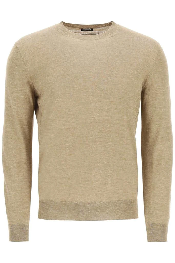 商品Zegna|LIGHTWEIGHT SILK CASHMERE AND LINEN SWEATER,价格¥2871,第1张图片