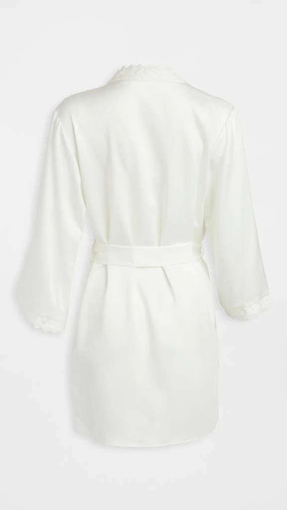 商品Flora Nikrooz|Flora Nikrooz 蕾丝饰边纯色软缎围裹式长袍,价格¥206,第3张图片详细描述