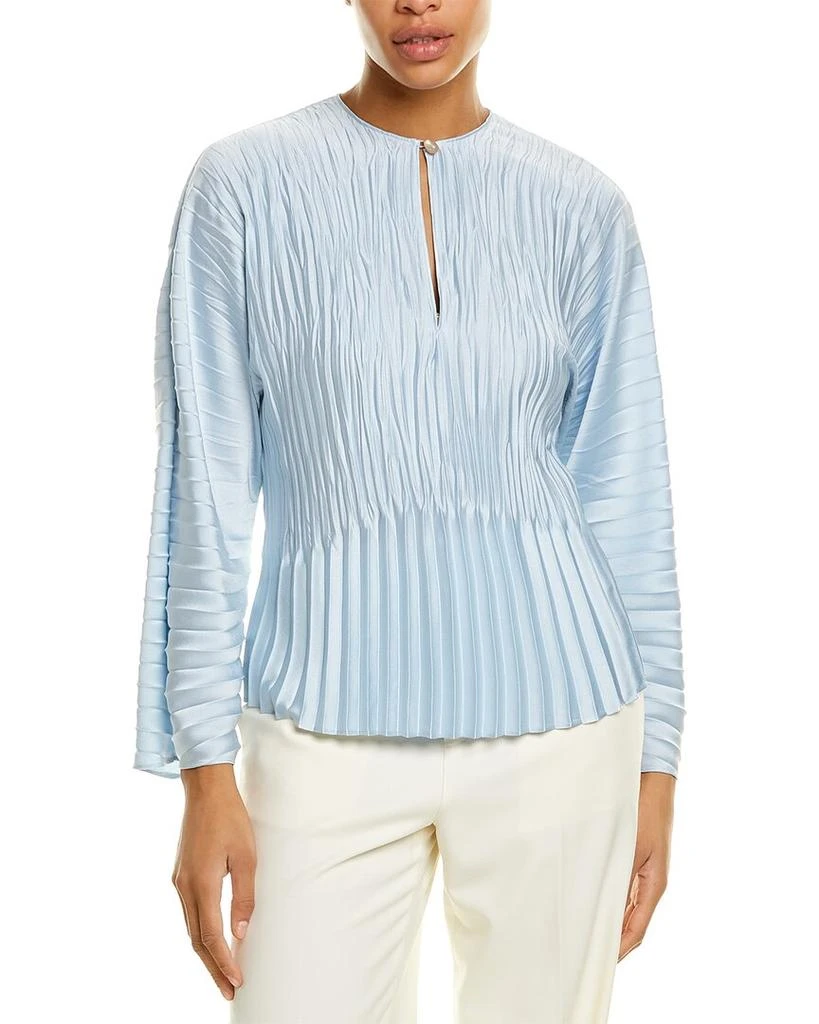 商品Vince|Vince Long Sleeve Pleated V-Neck Blouse,价格¥782,第1张图片