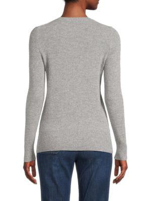 Ribbed Trim V Neck Cashmere Sweater商品第2张图片规格展示
