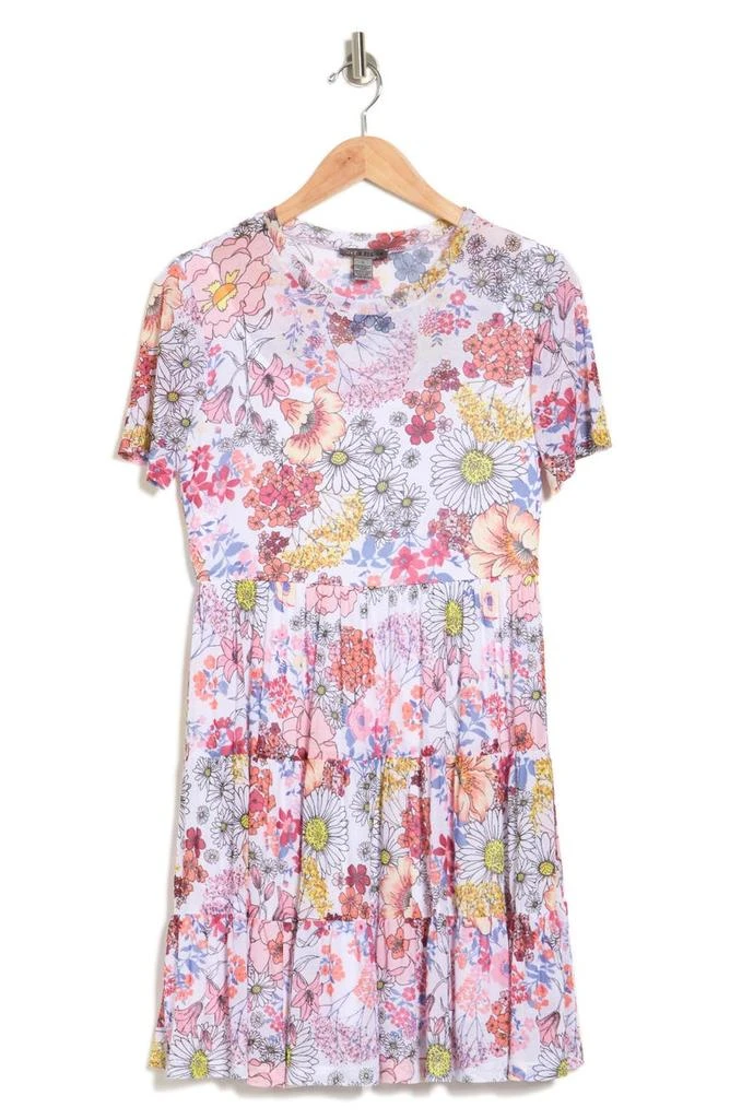 商品Love by Design|Cate Floral Print Tiered T-Shirt Dress,价格¥151,第3张图片详细描述