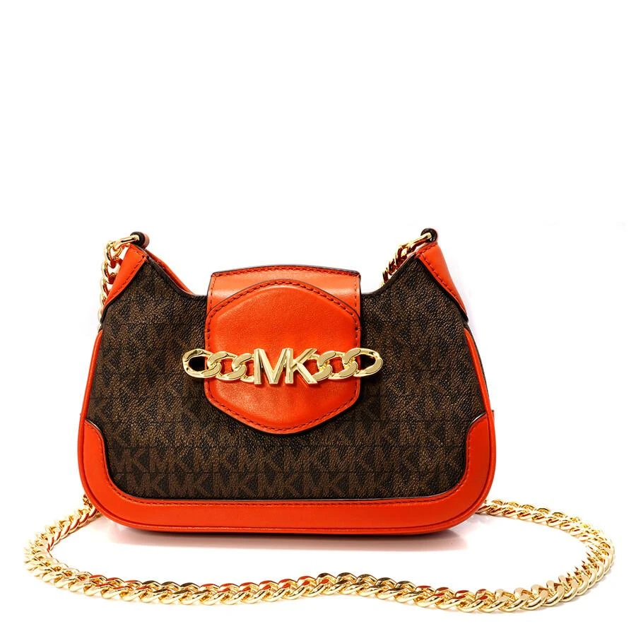 商品Michael Kors|Orange Ladies Hally Extra Small Presbyopia Leather Crossbody Bag,价格¥747,第1张图片