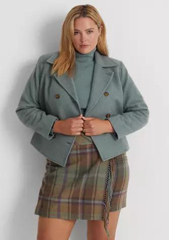 商品Ralph Lauren|Plus Size Double Breasted Herringbone Coat,价格¥2038,第1张图片