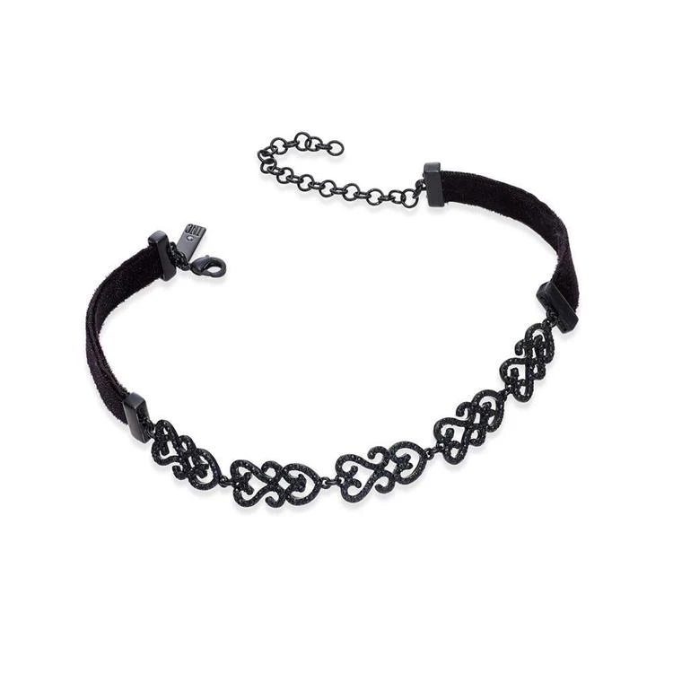 商品INC International|I.N.C. Black-Tone Jet Pavé Velvet Choker Necklace, Created for Macy's,价格¥76,第1张图片