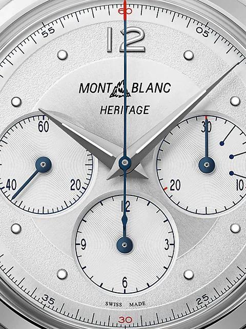 商品MontBlanc|Heritage Stainless Steel & Black Alligator-Strap Chronograph Watch,价格¥31948,第5张图片详细描述