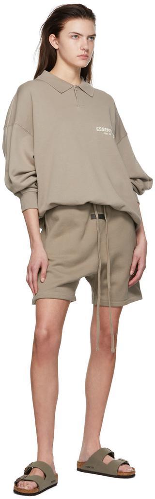 商品Essentials|Taupe Cotton Shorts,价格¥357,第6张图片详细描述