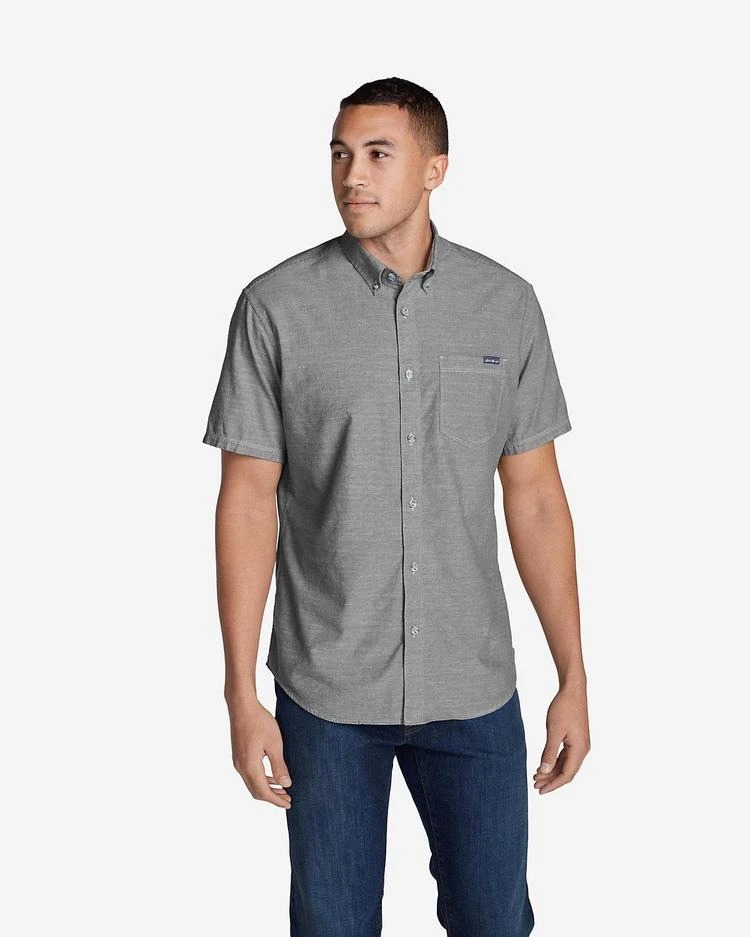 商品Eddie Bauer|Men&#39;s Grifton Short-Sleeve Shirt - Solid,价格¥336,第2张图片详细描述