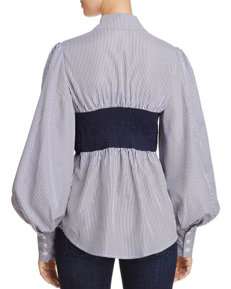 商品Alpha and Omega|Alpha and Omega Bandeau Detail Striped Shirt,价格¥176,第2张图片详细描述