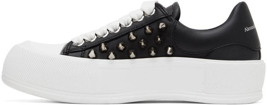 商品Alexander McQueen|Black & White Deck Plimsoll Sneakers,价格¥1222,第3张图片详细描述