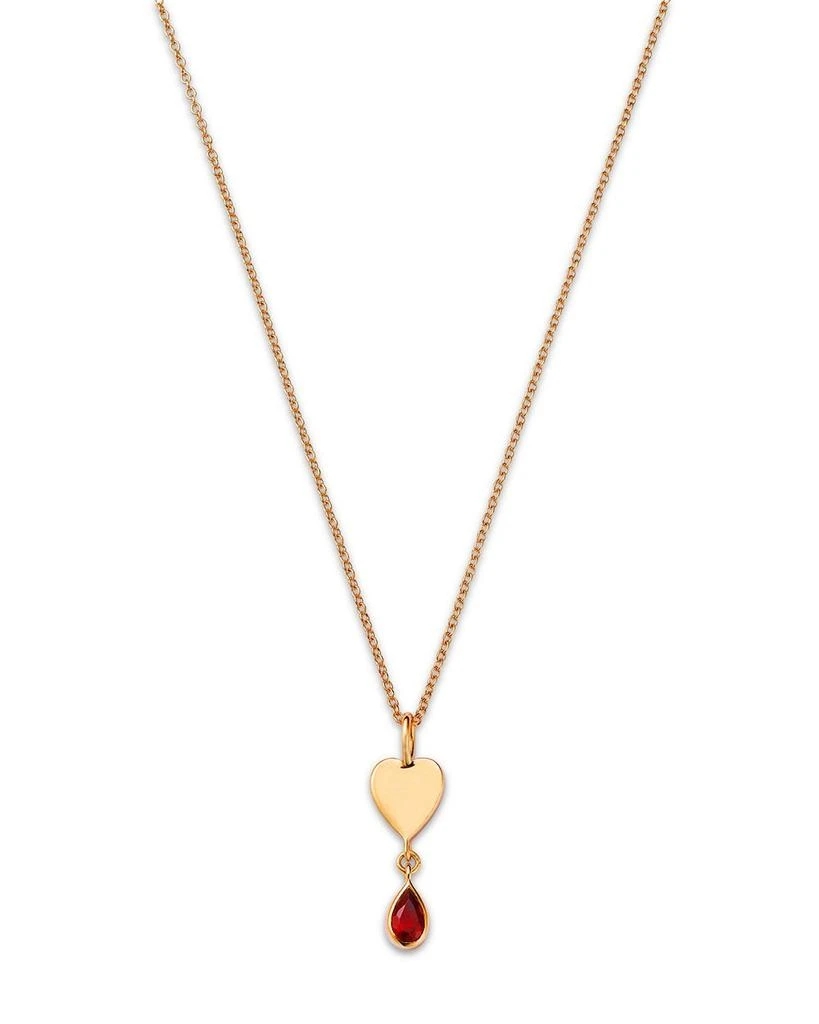 商品Moon & Meadow|14K Yellow Gold Italy Garnet & Polished Heart Pendant Necklace, 16-18" - Exclusive,价格¥6429,第1张图片