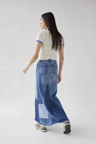 Urban Renewal Remade Pieced Denim Maxi Skirt商品第4张图片规格展示