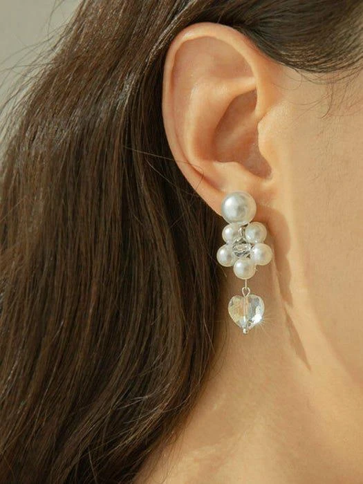 商品Primaute|Crystal Pearl Flower Earring,价格¥509,第2张图片详细描述