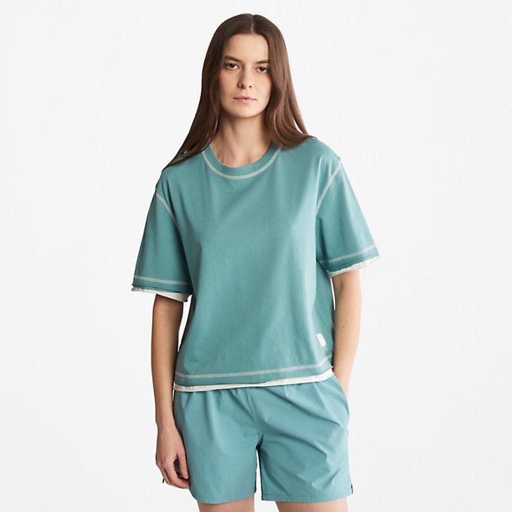 商品Timberland|Anti-Odour Supima® Cotton T-Shirt for Women in Teal,价格¥185,第1张图片