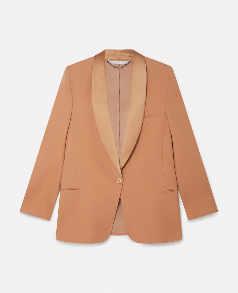 商品Stella McCartney|Stella McCartney - Shawl Lapel Oversized Fit Wool Blazer, Woman, Caramel, Size: 34,价格¥11154,第1张图片