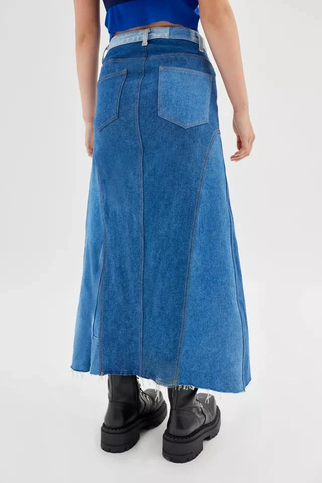 商品Urban Renewal|Urban Renewal Remade Denim Ruffle Maxi Skirt,价格¥532,第4张图片详细描述