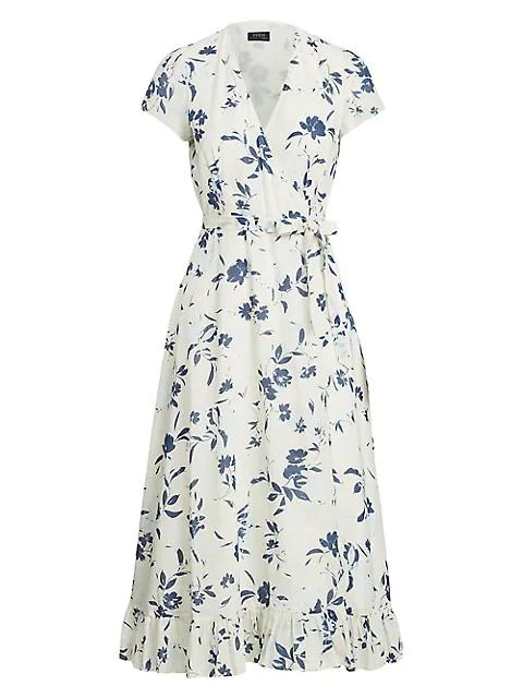 商品Ralph Lauren|Floral-Print Cotton Wrap Dress,价格¥739,第1张图片