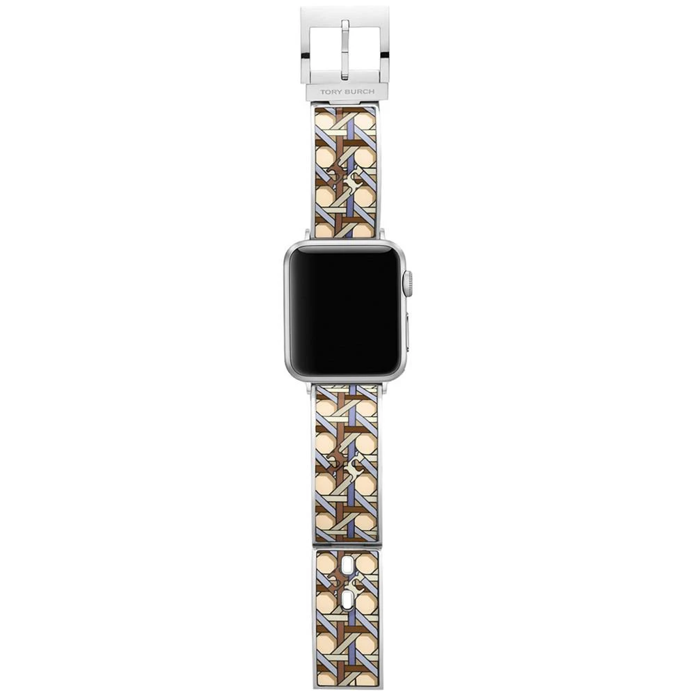 商品Tory Burch|Women's Multicolor Basket Weave Print Stainless Steel Bracelet For Apple Watch® Leather Strap 38mm/40mm,价格¥842,第3张图片详细描述