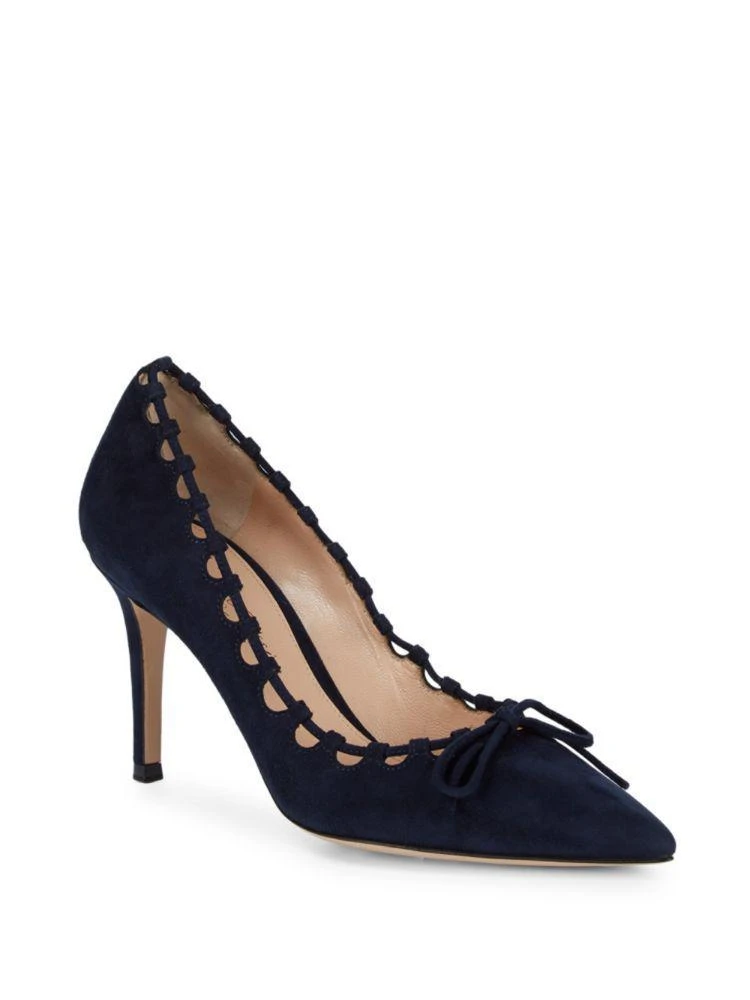 商品Gianvito Rossi|Bow Front Suede Pumps,价格¥2838,第1张图片