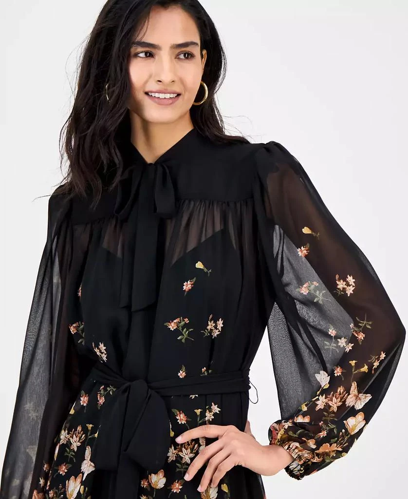 商品Tahari|Women's Tie-Neck Belted Long-Sleeve Dress,价格¥582,第4张图片详细描述