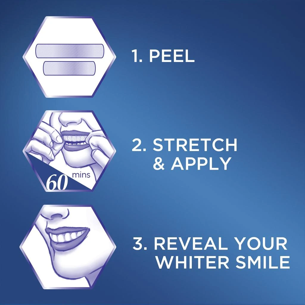 商品Crest|Crest 3D Whitestrips, Supreme Bright, Teeth Whitening Strip Kit, 42 Strips (21 Count Pack),价格¥335,第4张图片详细描述