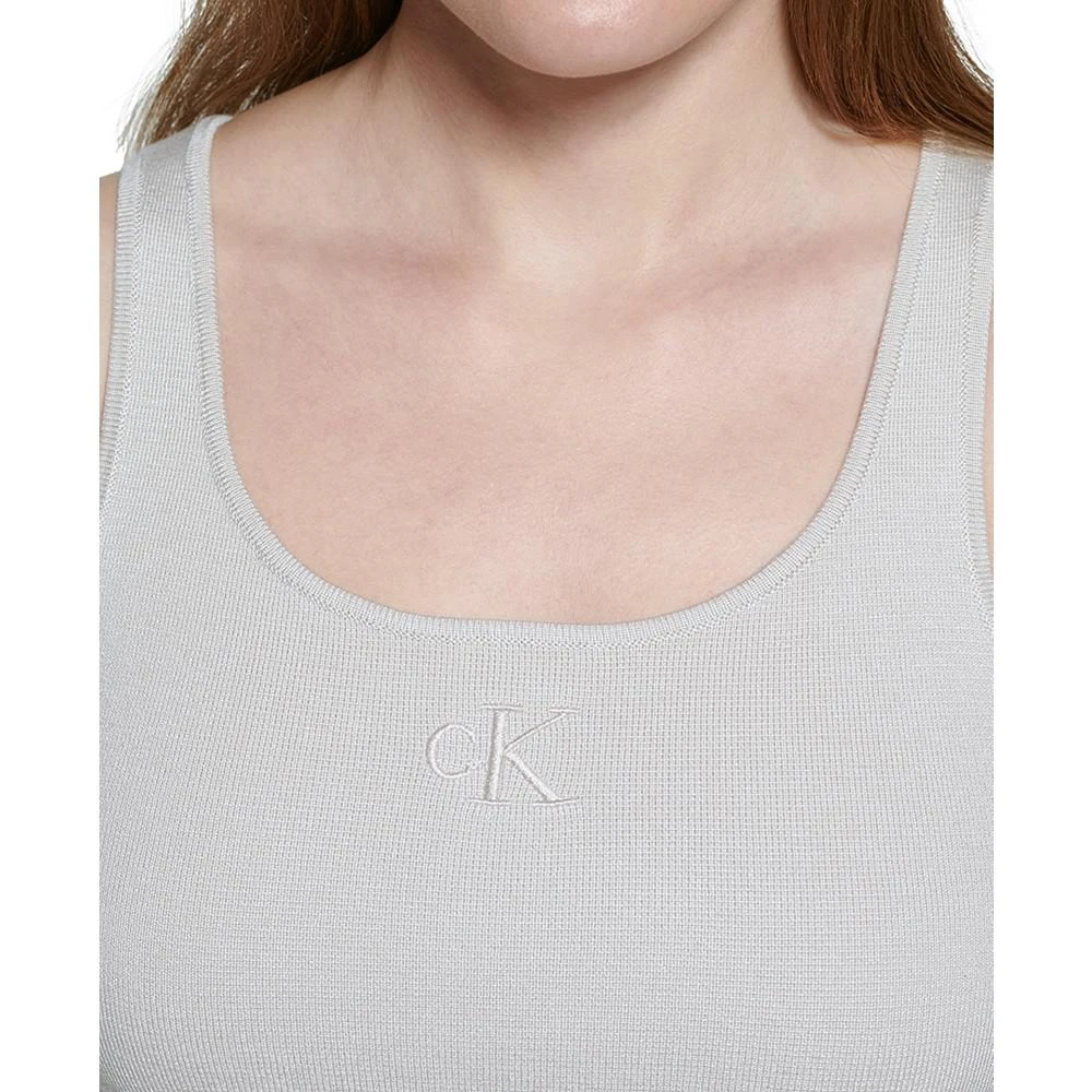 商品Calvin Klein|Embroidered Logo Cropped Tank Top,价格¥148,第4张图片详细描述