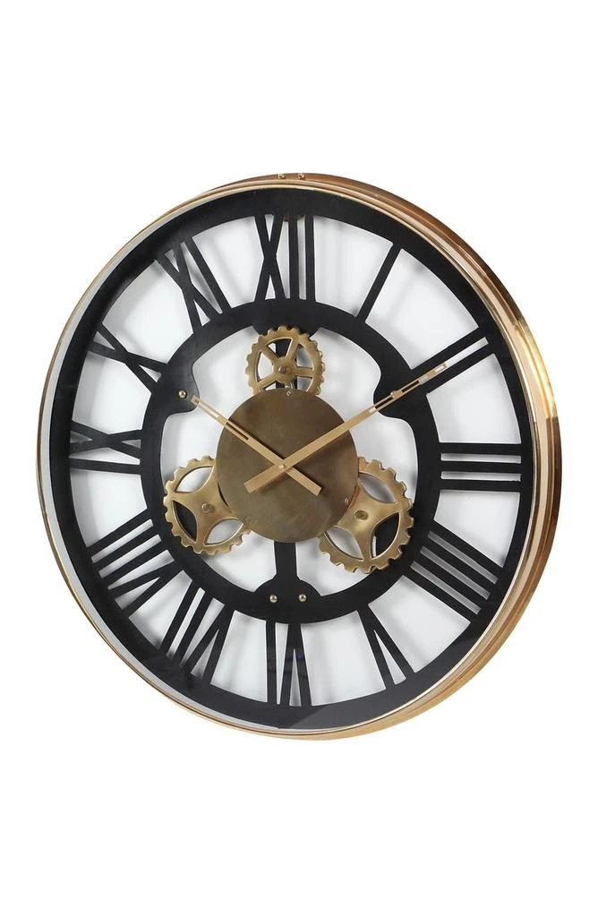 商品WILLOW ROW|Black Stainless Steel Gear Wall Clock,价格¥1665,第5张图片详细描述