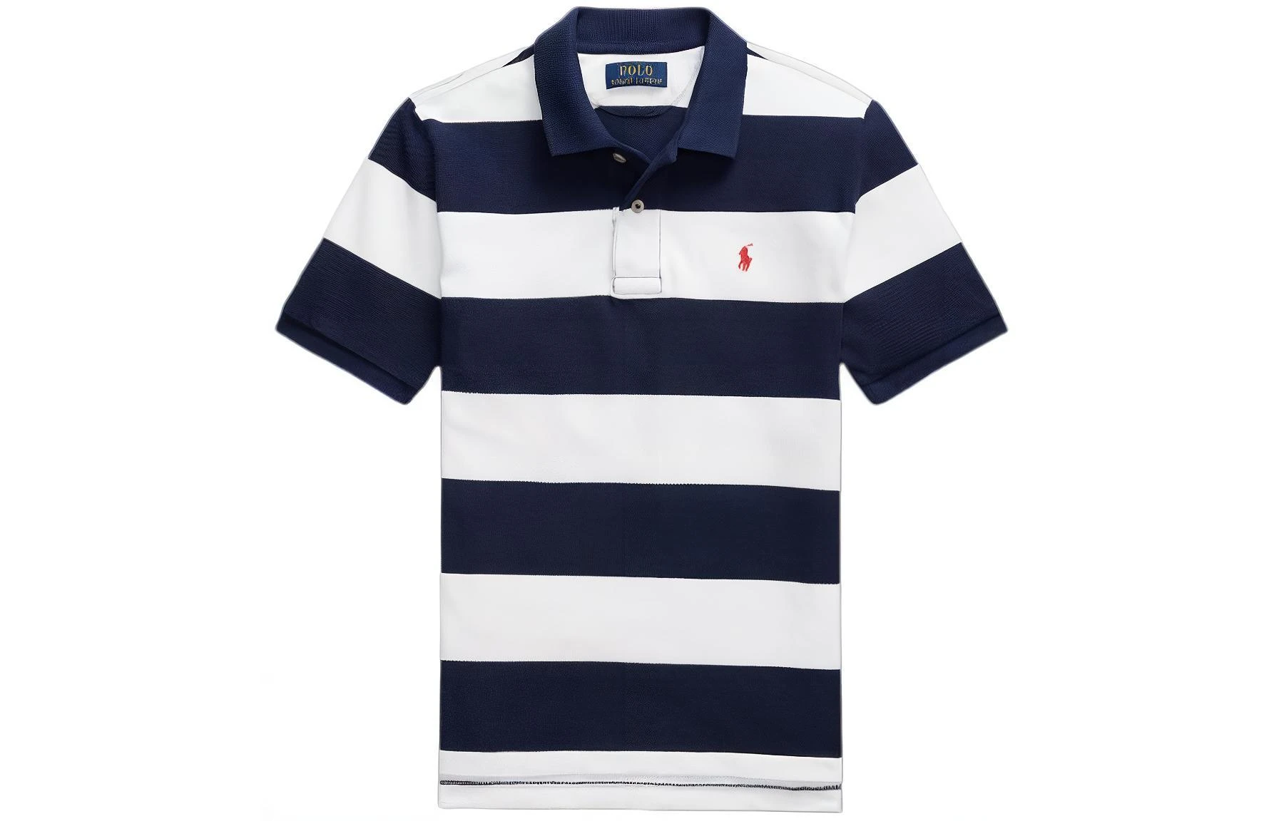 商品[国内直发] Ralph Lauren|SS24 小马刺绣条纹休闲短袖Polo衫T恤 深蓝色 儿童款,价格¥664,第1张图片