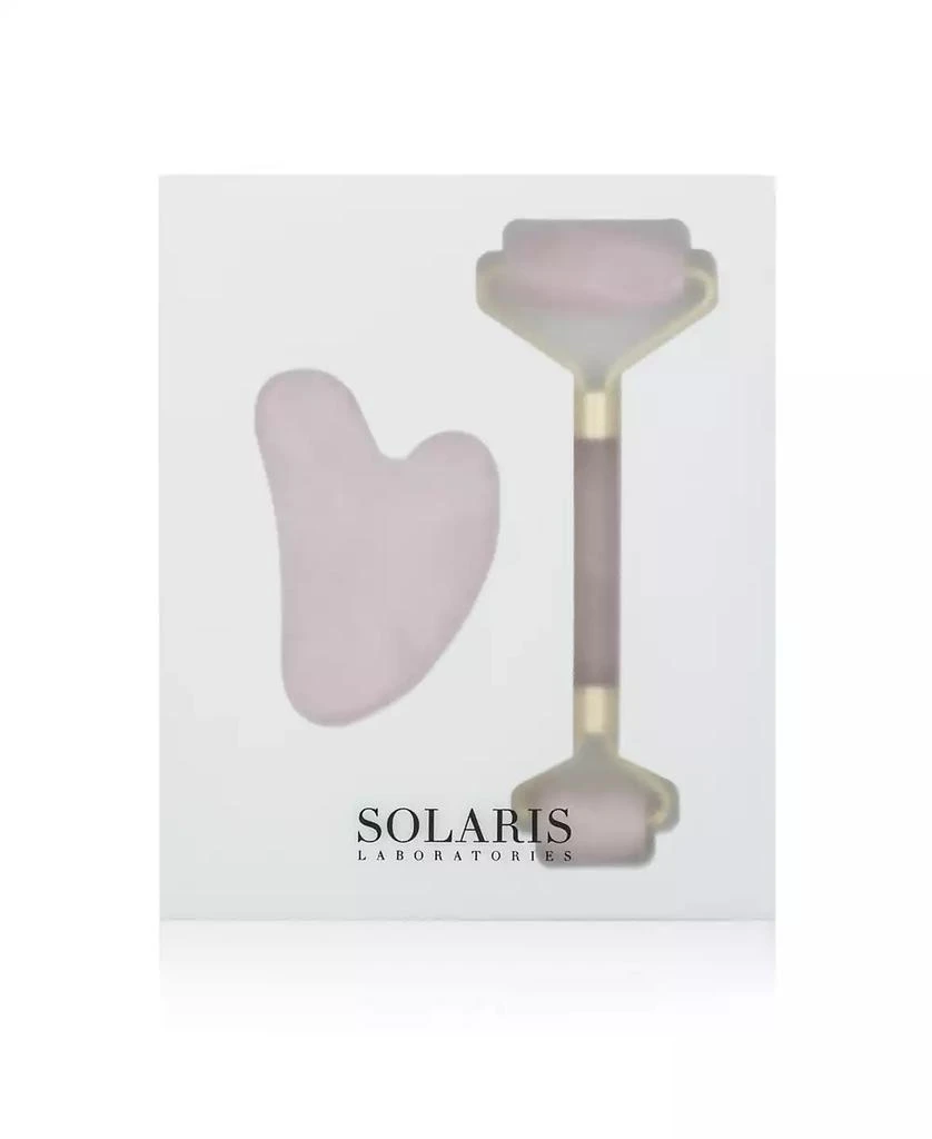 商品Solaris Laboratories NY|Rose Quartz Dermal Roller and Gua Sha 2 Piece Set,价格¥410,第1张图片
