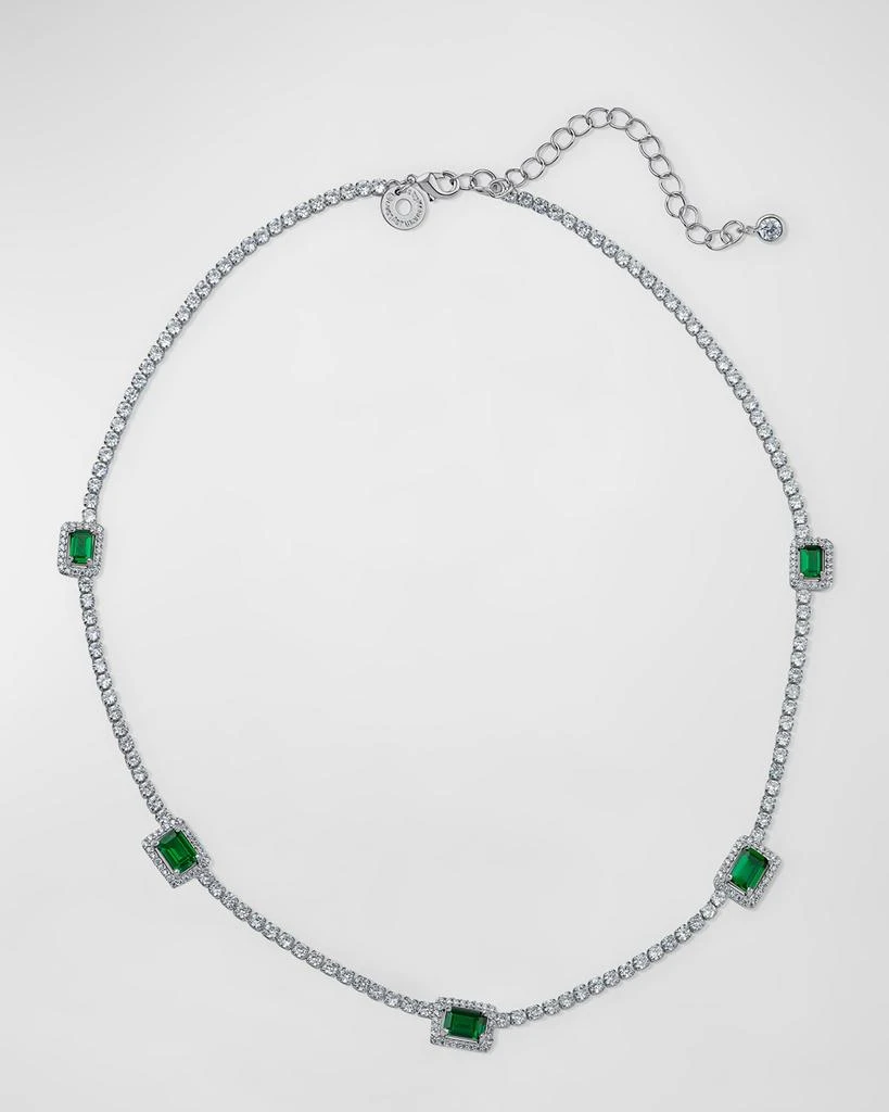 商品Kenneth Jay Lane|Round Emerald Pave Cubic Zirconia 5-Station Necklace,价格¥2123,第1张图片