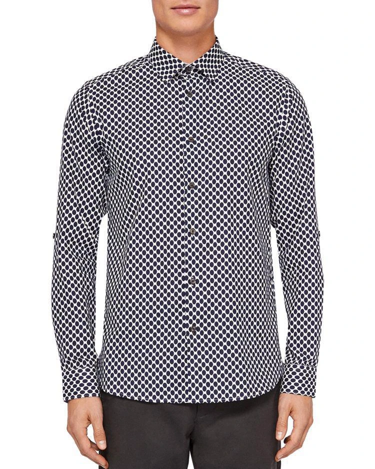 商品Ted Baker London|Ted Baker Timeten Circle Dot Printed Regular Fit Button-Down Shirt,价格¥852,第1张图片