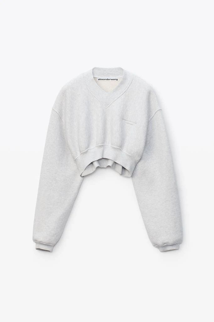 商品Alexander Wang|V-NECK CROPPED PULLOVER IN CLASSIC TERRY,价格¥1305,第3张图片详细描述