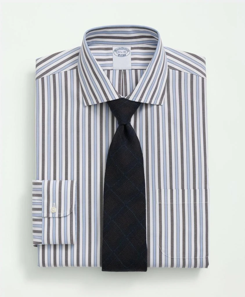 商品Brooks Brothers|Stretch Supima® Cotton Non-Iron Pinpoint English Collar, Striped Dress Shirt,价格¥496,第1张图片