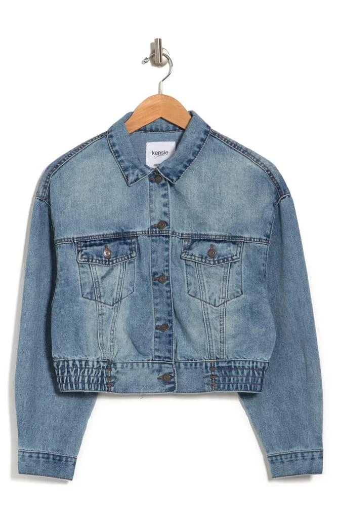 商品Kensie|Cropped Elastic Waist Denim Jacket,价格¥204,第3张图片详细描述