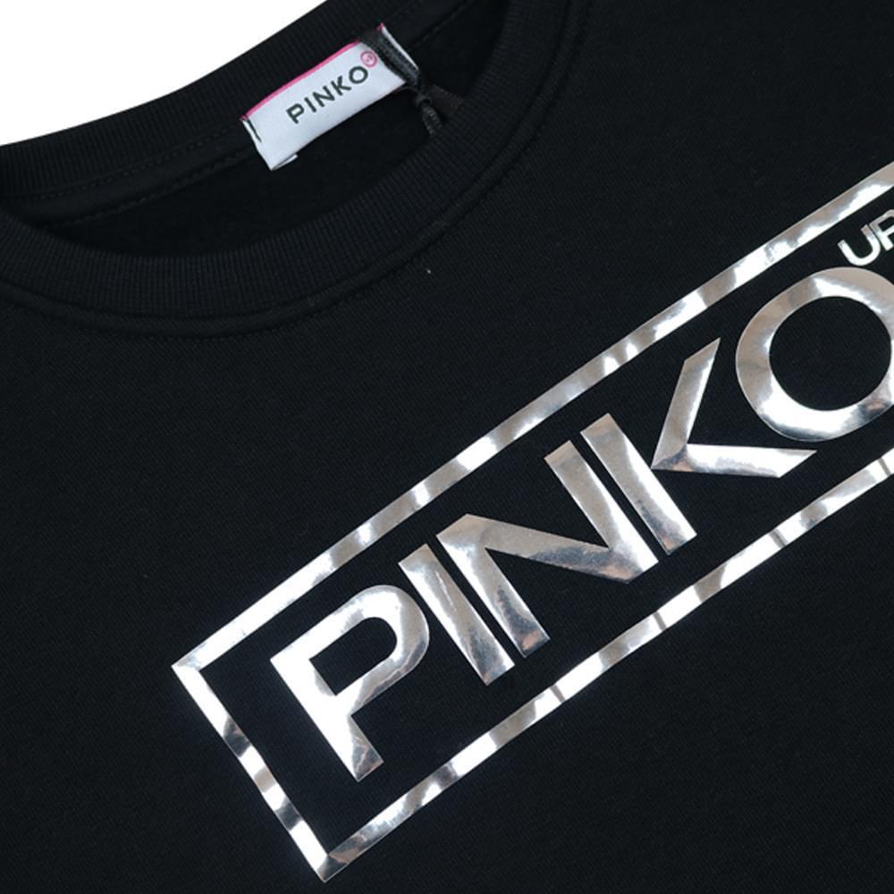 商品PINKO|Black Shiny Logo Sweatshirt,价格¥142,第4张图片详细描述