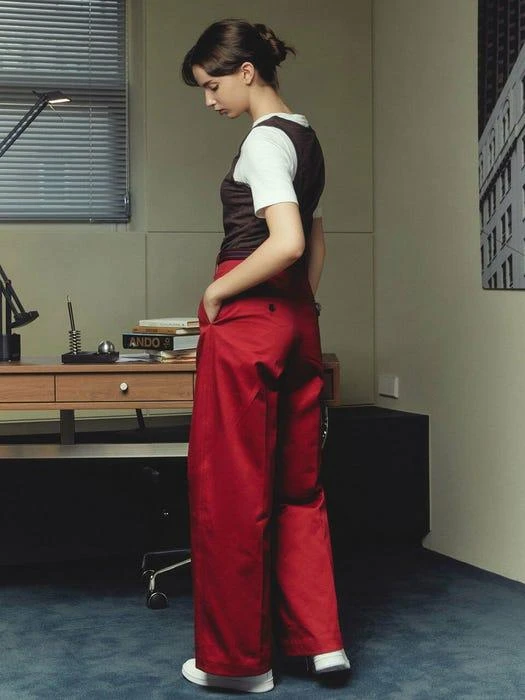 商品A.T.CORNER|Stitch Wide Long Pants Red (Aepa2f001r2),价格¥810,第4张图片详细描述