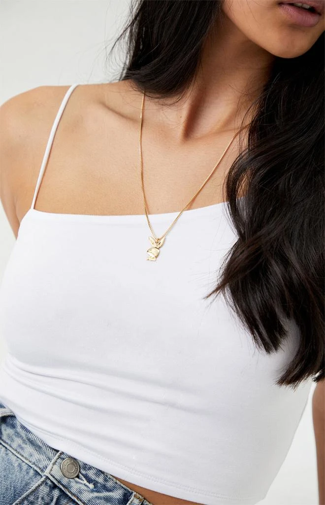 商品Playboy|By PacSun Gold Simple Bunny Necklace,价格¥74,第1张图片