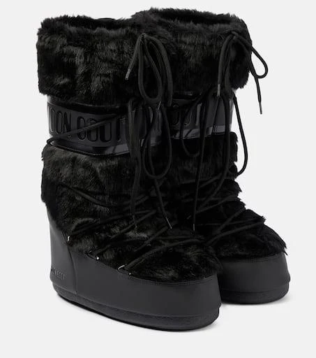 商品Moon Boot|Icon faux fur-trimmed snow boots,价格¥2241,第1张图片