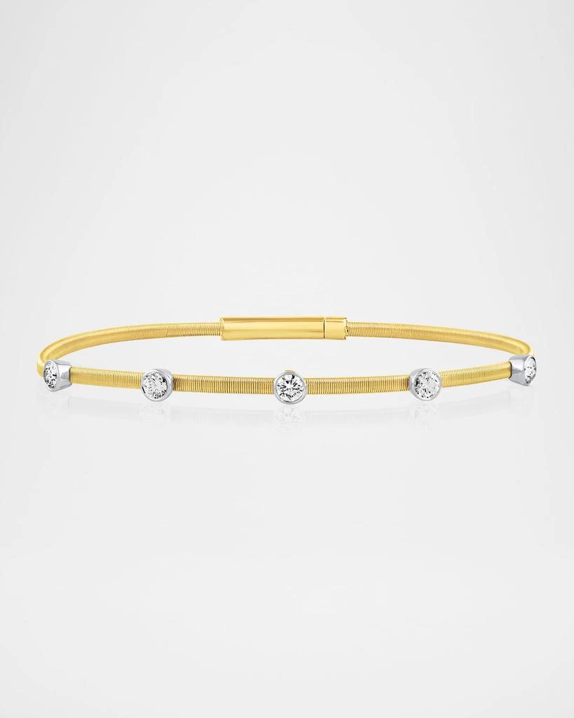 商品Cassidy Diamonds|Smooth Wire 5-Stone Diamond Bangle in 18K Gold,价格¥23657,第1张图片