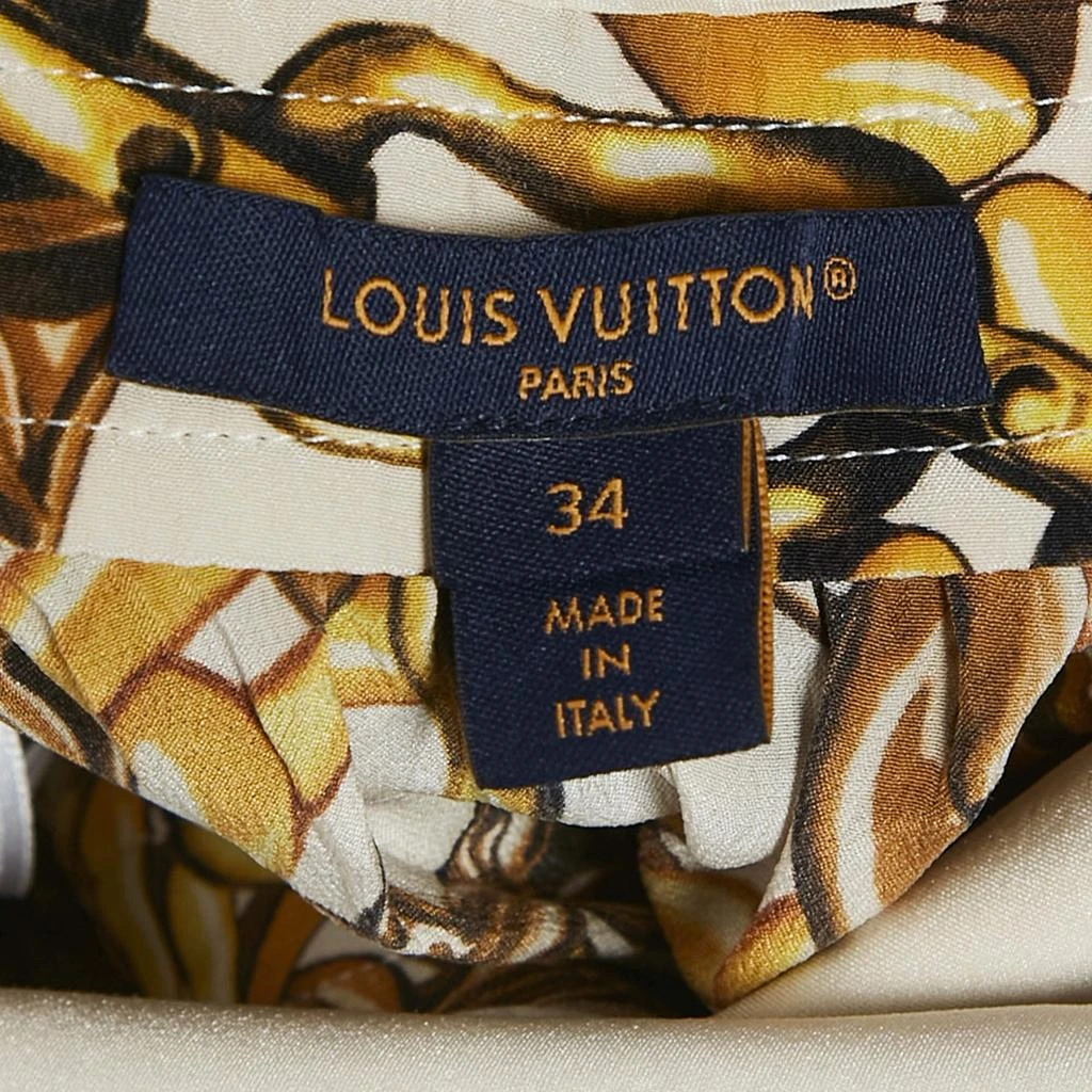 商品[二手商品] Louis Vuitton|Louis Vuitton Yellow Chain Print Silk Blend Sleeveless Maxi Dress S,价格¥23264,第4张图片详细描述