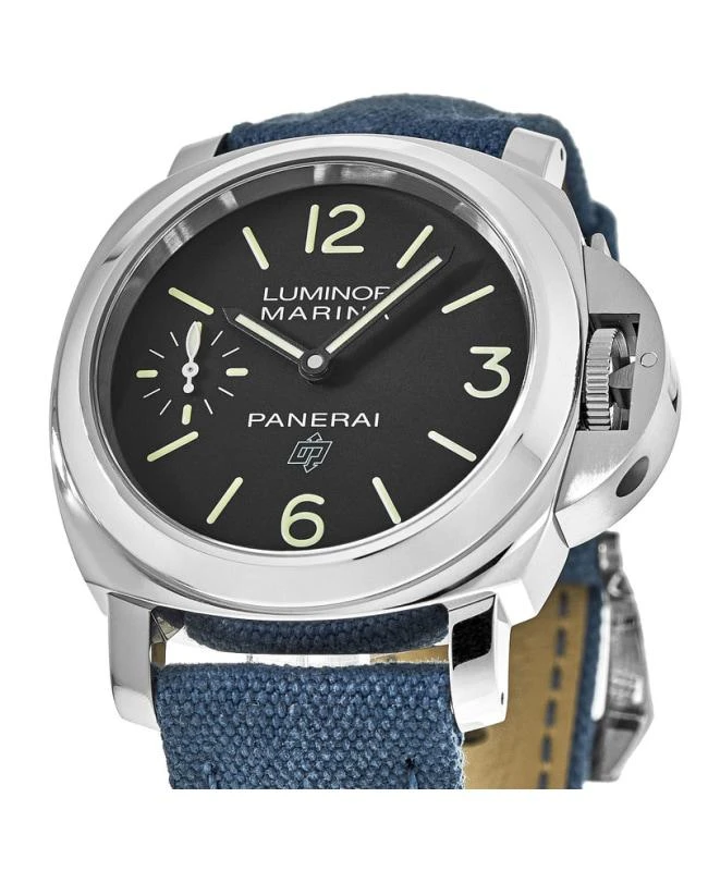 商品Panerai|Panerai Luminor Marina Logo Acciaio 44mm Black Dial Blue Canvas Men&apos;s Watch PAM00777,价格¥39759,第2张图片详细描述