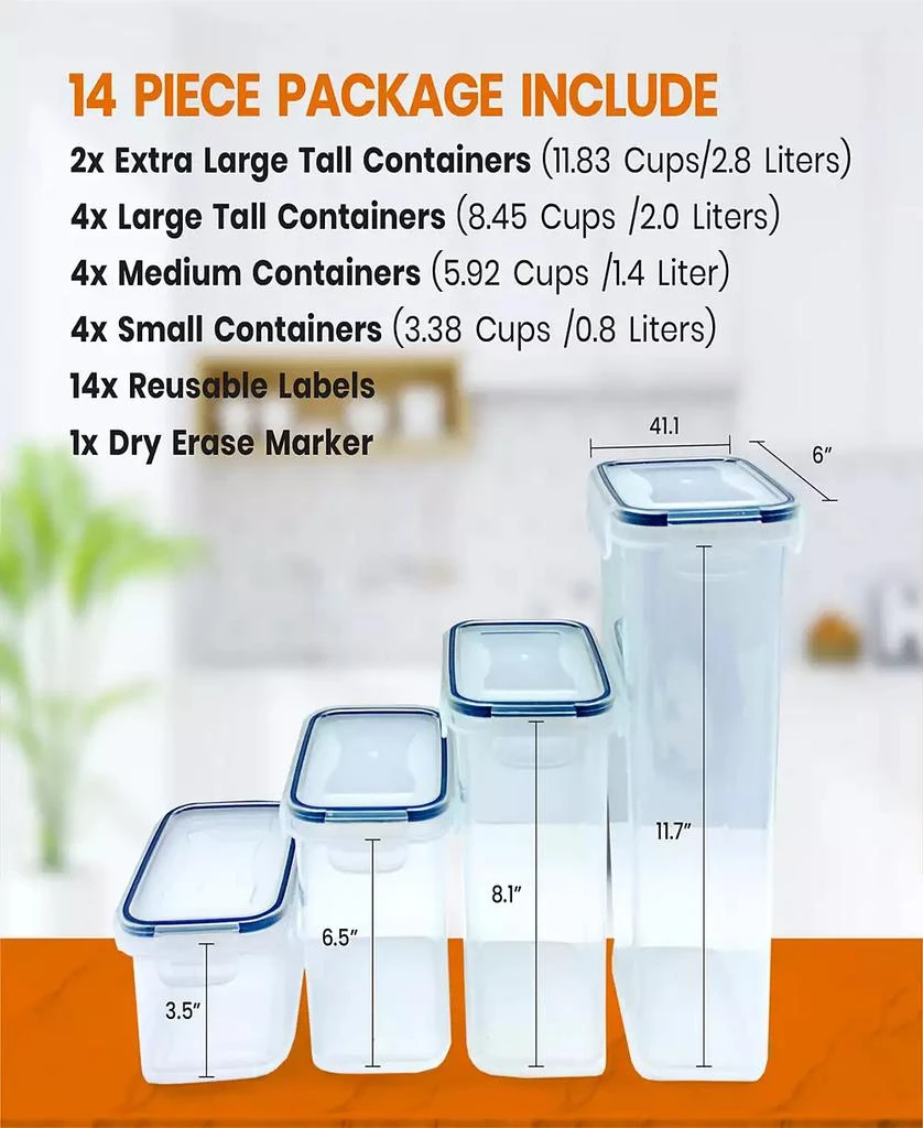 商品Cheer Collection|Air Tight Food Storage Container, 14 Pack,价格¥696,第3张图片详细描述