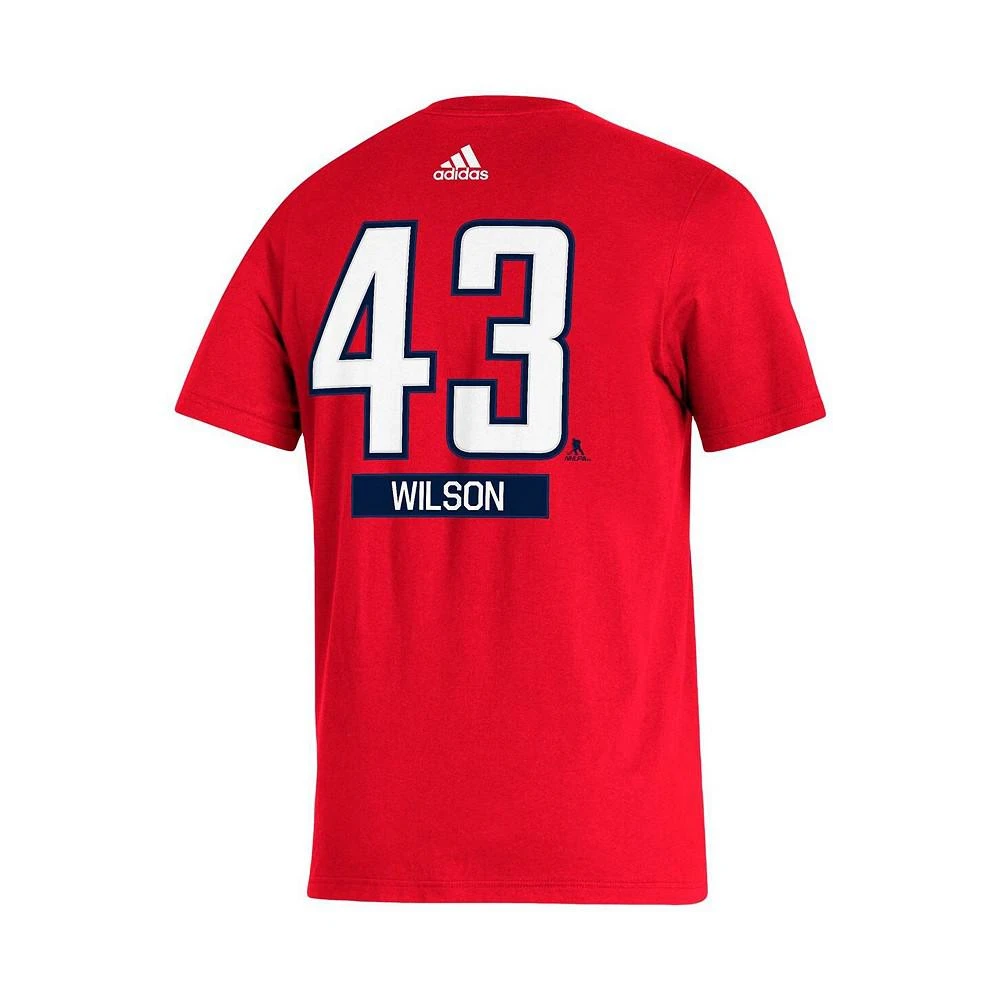 商品Adidas|Men's Tom Wilson Red Washington Capitals Player Name and Number T-shirt,价格¥151,第3张图片详细描述